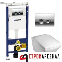 Унитаз Jacob Delafon Escale E1306 в комплекте с инсталляцией Geberit 458.122.21.1